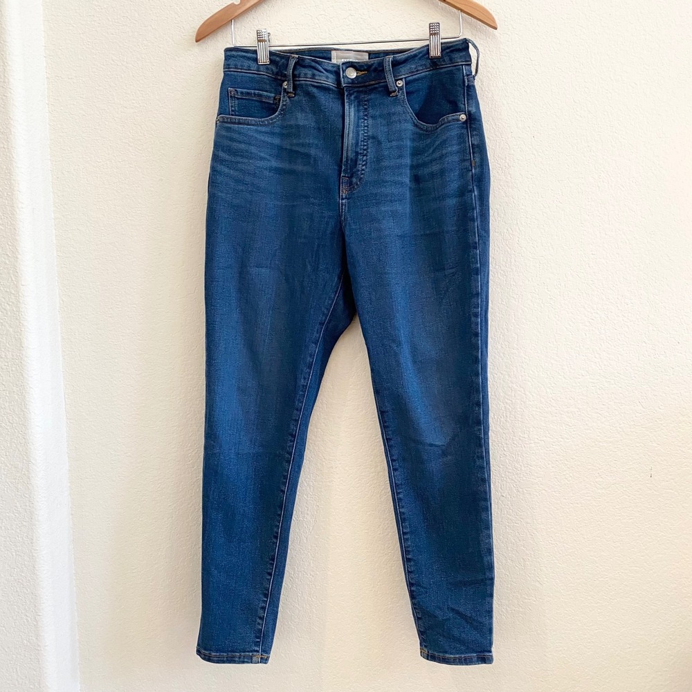 EVERLANE The Curvy High Rise Skinny Crop Jeans Dark Wash Size 30 Crop